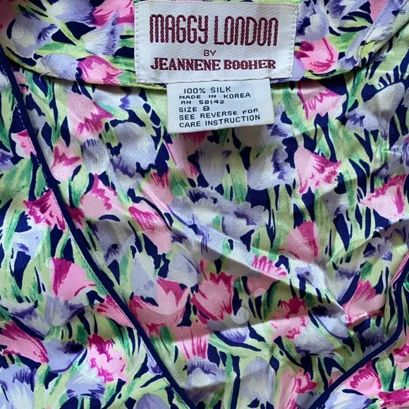 GUC Maggy London by Jeannene Booher Vintage 100% silk Dress | Size 8 - Picture 6 of 6